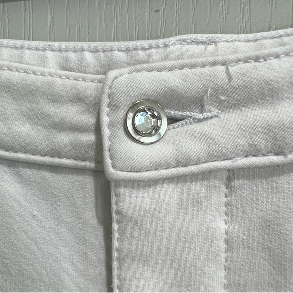 Dream Jeannes By Quacker Factory Cropped Capri Pants Jeans Size 4 White - Picture 7 of 8